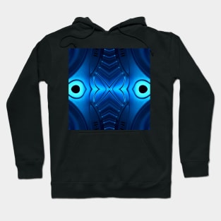 Stainless steel sinks in futuristic patterns gunmetal blue SIX Hoodie